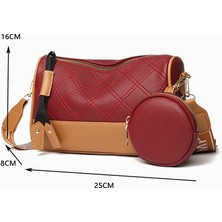 2 In 1 Moda Kadın Crossbody Çanta Bayan Deri Omuz Çantası Kızlar Için Günlük Çanta (Yurt Dışından)
