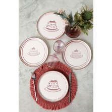 Keramika Pink Cake Nordic Pasta Tabağı 22 cm 4 Adet 22965-66