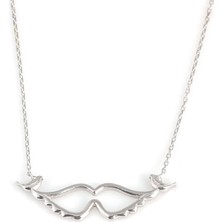 925 Ayar Gümüş Melek Kanadı Kolye, Beyaz