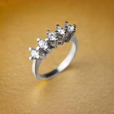 Kare Tırnak 925 Ayar Beştaş Gümüş Yüzük- 3 mm- Anneler Günü Hediye