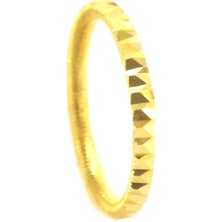 Çelik Yüzük Kadın Altın Kaplama Desenli Ajda Model YZK-502