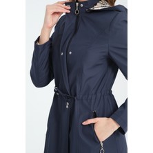 Karalı Konfeksiyon Kapüşonlu Trençkot