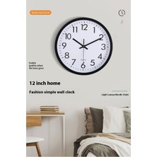 Modern Basit Yuvarlak Saat 12 Inç Sessiz Tarama Yatak Odası Çalışma Odası Duvar Saati Çocuk Odası Şeker Renkli Saat (Yurt Dışından)