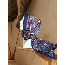 Aker Lacivert-Mor  Soft Touch Şal 002