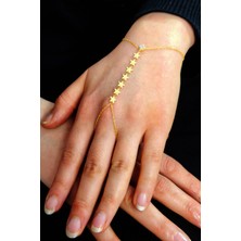 Gümüş Altın Yaldızlı Zirkon Taşlı Yıldız Modeli Pullu Şahmeran SGTL12814GOLD