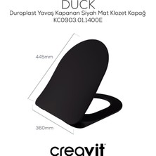 Duck Duroplast Yavaş Kapanan Klozet Kapağı Mat Siyah