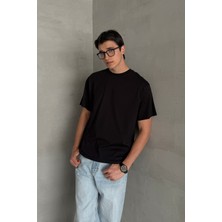  Erkek %100 Pamuk Oversize Basic T-Shirt