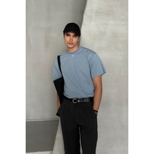  Erkek %100 Pamuk Oversize Basic T-Shirt