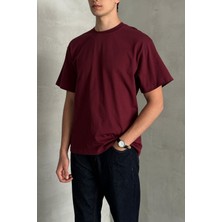  Erkek %100 Pamuk Oversize Basic T-Shirt