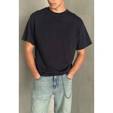  Erkek %100 Pamuk Oversize Basic T-Shirt