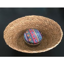 Bambu Oval Sepet & Mandala Desen Metal Kutu Mum