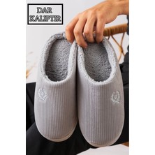 Slipcat Unisex Nakışlı Kadife Ev Terliği