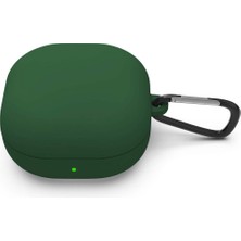 Bilişim Aksesuar Samsung Galaxy Buds 2 Uyumlu Kılıf Kulaklık Kılıfı Silikon Kılıf Koruyucu Kılıf - Haki