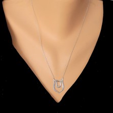 925 Ayar Gümüş Lale Modeli Kolye, Beyaz