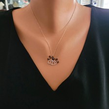925 Ayar Rose Gümüş Mevlana ve Vav Modeli Kolye
