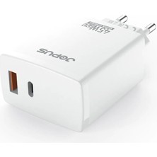 Jopus 45W Hızlı Şarj Aleti Başlığı 3.0A - Hızlı Şarj Başlığı USB / Type-C Çıkışlı Başlık - JO-S06