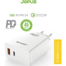 Jopus 45W Hızlı Şarj Aleti Başlığı 3.0A - Hızlı Şarj Başlığı USB / Type-C Çıkışlı Başlık - JO-S06