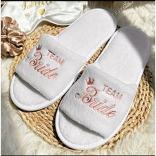 Nakış Işlemeli Nedime Bride Team Terliği
