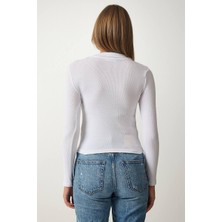 Polo Yaka Fitilli Kaşkorse Örme Bluz