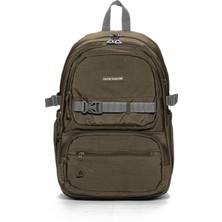 Go Veform Tablet ve Laptop Bölmeli Çok Cepli Su Geçirmez Okul Çantası Lise ve Ortaokul JT60040 Haki