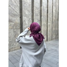 Pamuklu Soft Inci Desen Eşarp-Mürdüm