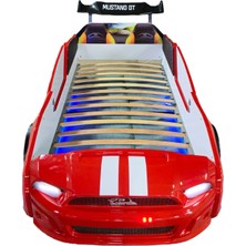 Kırmızı Arabalı Yatak Kapıları Açılan Mustang Gt Full Ledli Rüzgarlıklı
