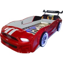 Kırmızı Arabalı Yatak Kapıları Açılan Mustang Gt Full Ledli Rüzgarlıklı