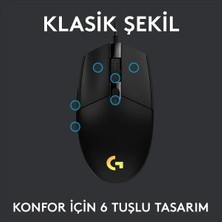 Logitech 910-005796 G203 Optik Kablolu Gaming Oyuncu Mouse Makrolu Siyah Optik