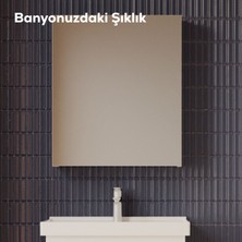 D20 60 cm Beyaz Aynalı Dolap Melamin Gövde