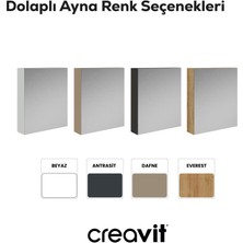 D20 60 cm Beyaz Aynalı Dolap Melamin Gövde