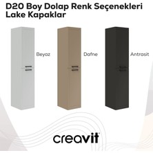 D20 30 cm Sola Açılır Boy Dolabı Antrasit Lake Kapak