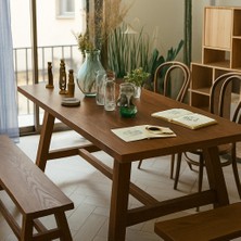Ahşap Doğal Kütük Yemek / Toplantı / Çalışma Masası