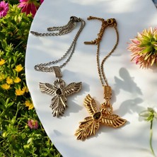 Solène Angels Silver Melek Kanatlı Çelik Kolye