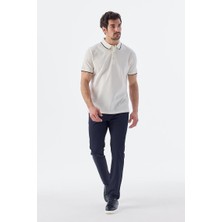 Jakamen Bej Slim Fit  Pamuk Polo Yaka T-Shirt