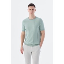Jakamen Mint Slim Fit Bisiklet Yaka Triko T-Shirt