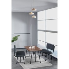 Hayat 70 x 110 Amalfi Mutfak Masası, Mutfak Masası Takımı, Yemek Masası, 2 Benchli - Antrasit