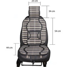 Oto Hasır Bambu Minder Ön Siyah Ikili Takım Bel Destekli Terletmez WF-1819-BK