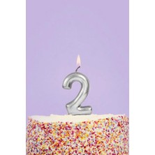 Le Mabelle Gümüş  2 Rakamı Mum