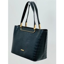 Krıste Bell 7405-K Kroko Siyah Kadın Çanta