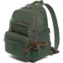 Kadın Günlük Sırt Çantası Su Geçirmez Krınkıl Kumaş, Küçük Boy, Çok Cepli MYP8745 Haki