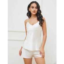 100 % Saf Ipek Askılı Pijama  Takımı