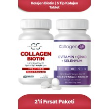 Collagen Soft 2'li Fırsat Seti Tip 1 Tip 3 Kolajen Biotin 60 Tablet  5 Tip Kolajen 90 Tablet