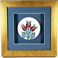 Lale Bahçesi Motifli Iznik Çinili Plaket
