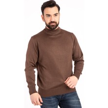 Mutlu City Erkek Ince Yün Triko Örgü Regular Kalıp Baba Yarım Balıkçı Yaka Boğazlı Kazak Bluz 5140