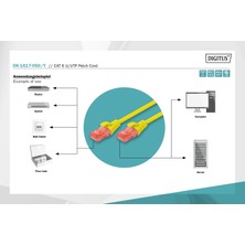 Digitus DK-1617-050/Y 5 mt Cat6 AWG26/7 U/utp Lszh Sarı Patch Cord Kablo