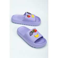 Slipcat Kids Kız Çocuk Soelite Meyveli Platform Yumuşak Yazlık Deniz Havuz Bahçe Dışarı Terlik