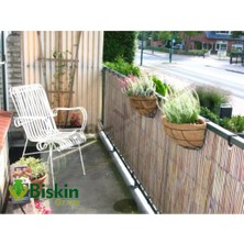 1metre Yükseklik x 5 Metre Genişlik Bambu Kamış Hasır Çit Misinali Doğal Dekoratif Bahçe Balkon ve Duvar Çiti Reed Fence