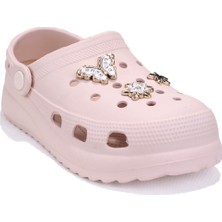 Dagoster DZA75-205 Ekru Taşlı Ortopedik Günlük Cross Spor Kadın Terlik