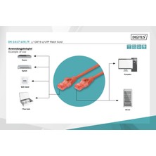 Assmann Digitus Patch Kablo, U-Utp, Cat. 6, 10 Metre, Awg 26/7, Cu, Lszh, Kırmızı Renk