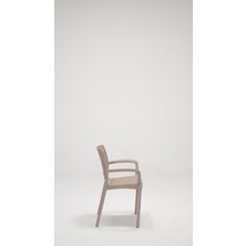 Sandalie 6 Adet Rattan Kollu Bahçe Sandalye -Cappucino